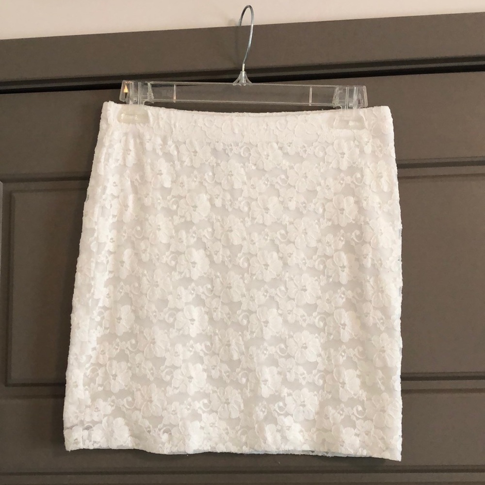 Mini White Lace Skirt